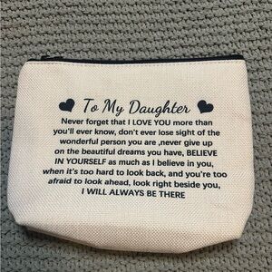 Cream Canvas Pouch with Inspirational Message